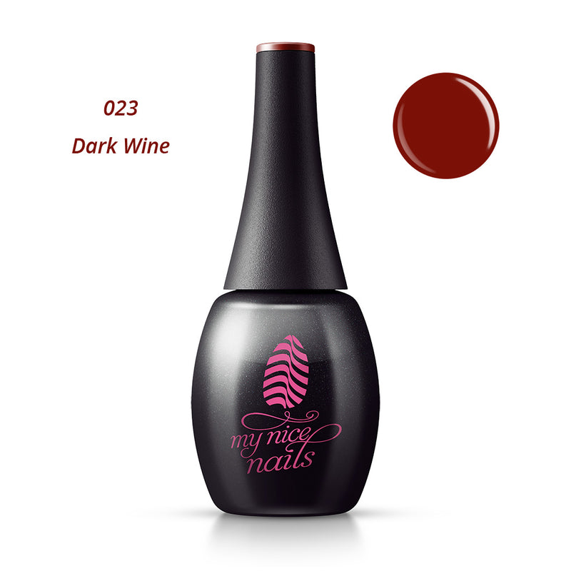 023 Dark Wine - Gel Polish Color by My Nice Nails (bottle front side)