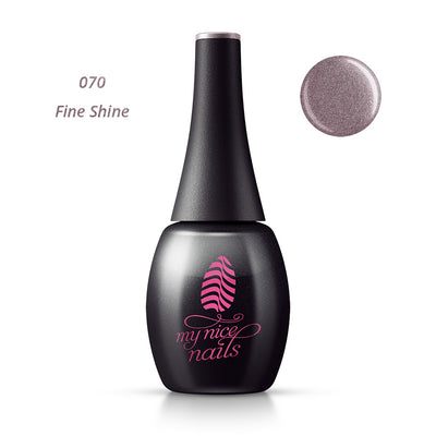 070 Fine Shine - Gel Polish Color by My Nice Nails (bottle front side) - on top of black