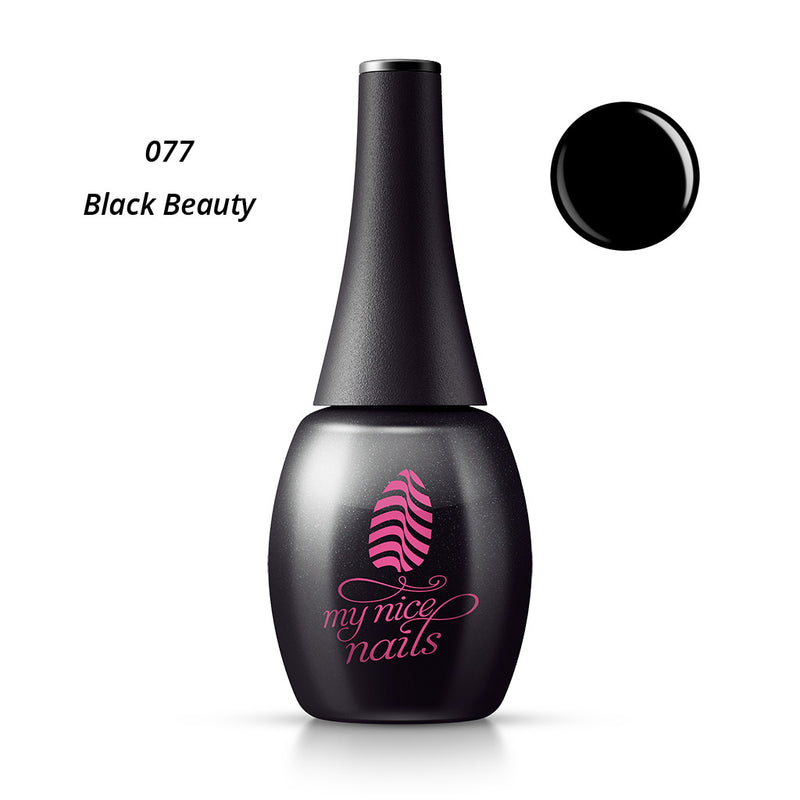 077 Black Beauty - Gel Polish Color by My Nice Nails (bottle front side)