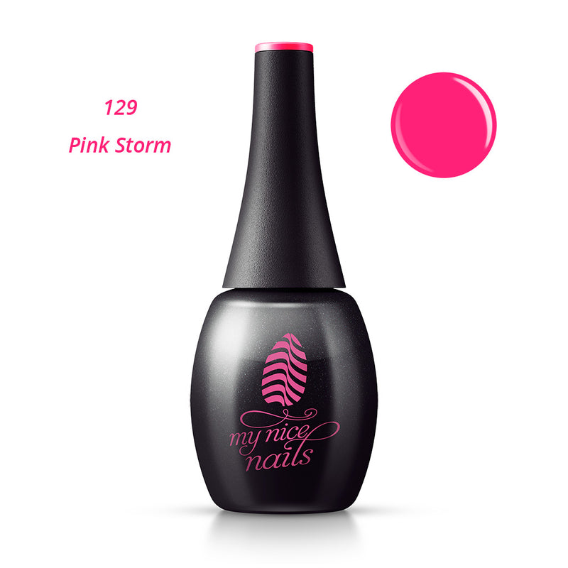 129 Pink Storm - Gel Polish Color by My Nice Nails (bottle front side)